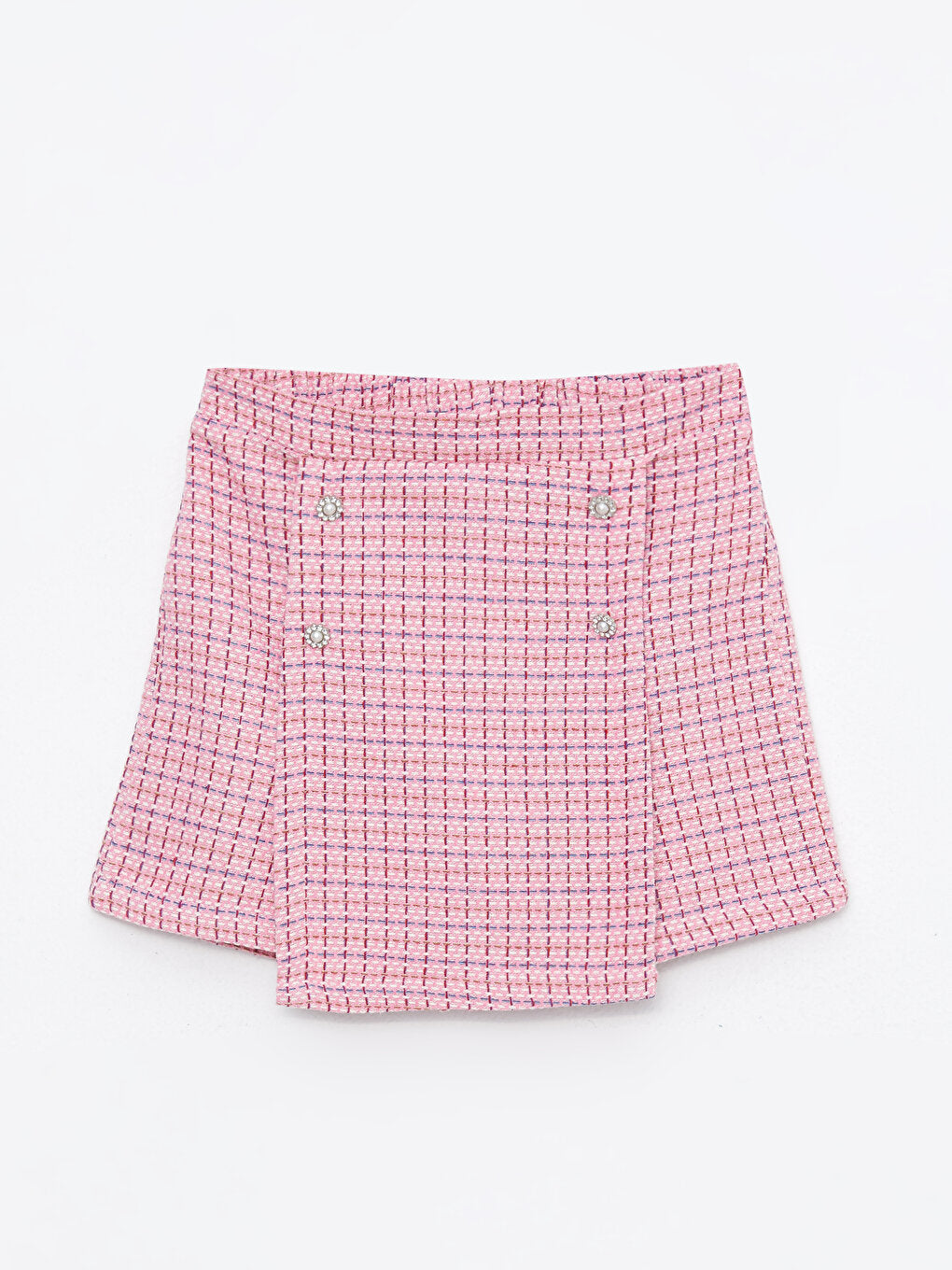 Patterned Girl's Shorts Skirt with Elastic Waist