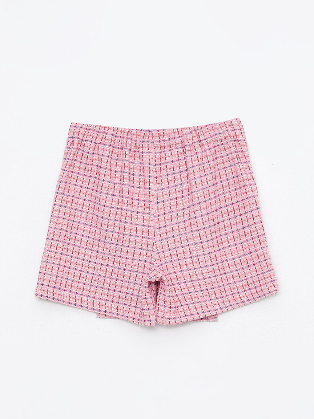 Patterned Girl's Shorts Skirt with Elastic Waist