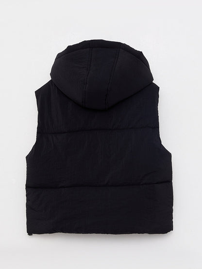 Women's Hooded Plain Puffer Vest