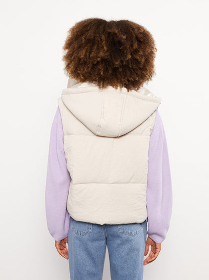 Women's Hooded Plain Puffer Vest