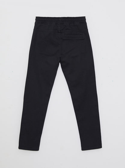 Basic Gabardine Boy's Trousers with Elastic Waist