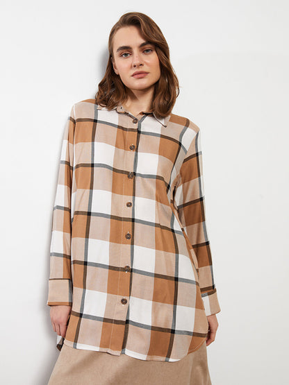 Plaid Long Sleeve Women's Shirt Tunic