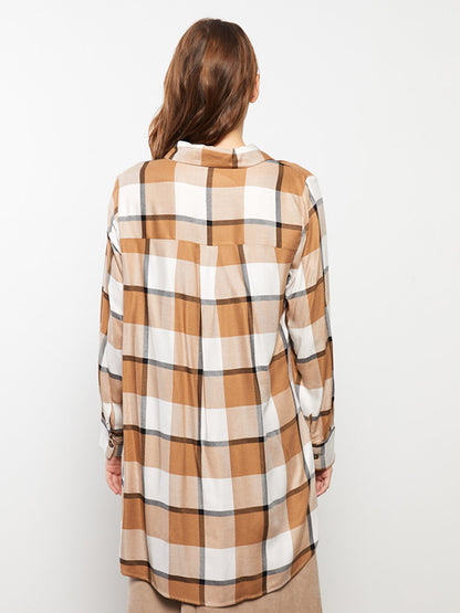 Plaid Long Sleeve Women's Shirt Tunic