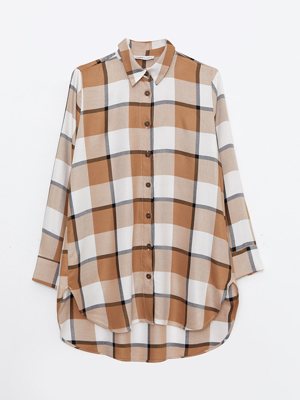 Plaid Long Sleeve Women's Shirt Tunic