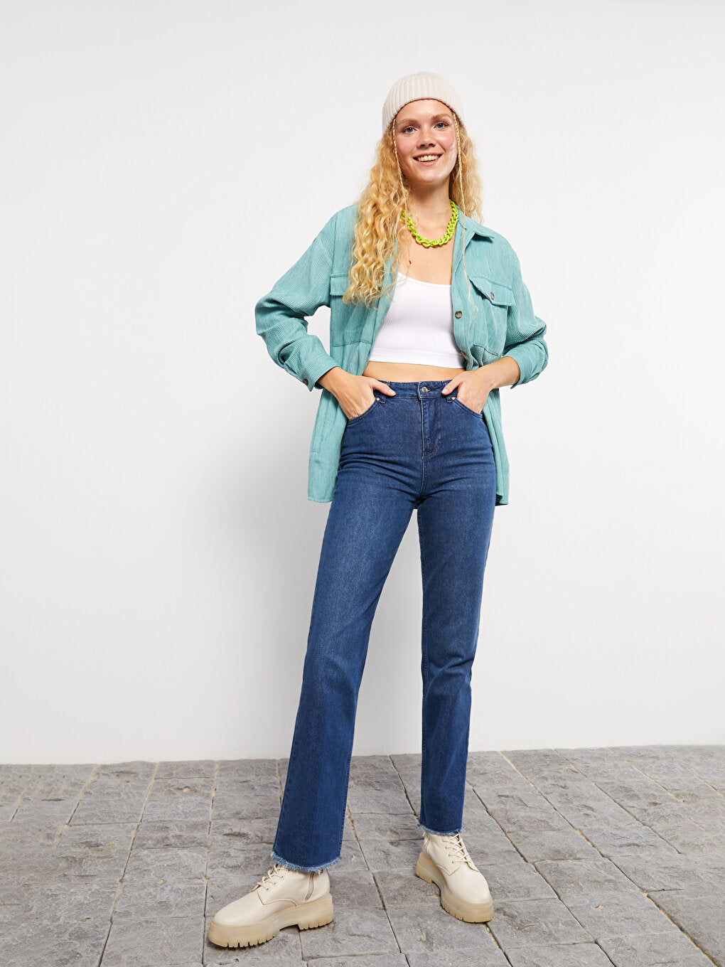 High Waist Straight Women's Jean Trousers