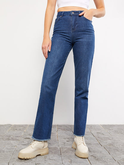 High Waist Straight Women's Jean Trousers