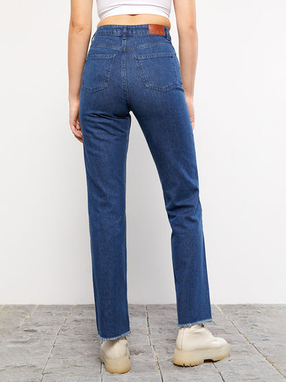 High Waist Straight Women's Jean Trousers