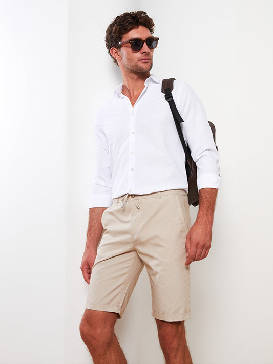 Slim Fit Dobby Men's Shorts