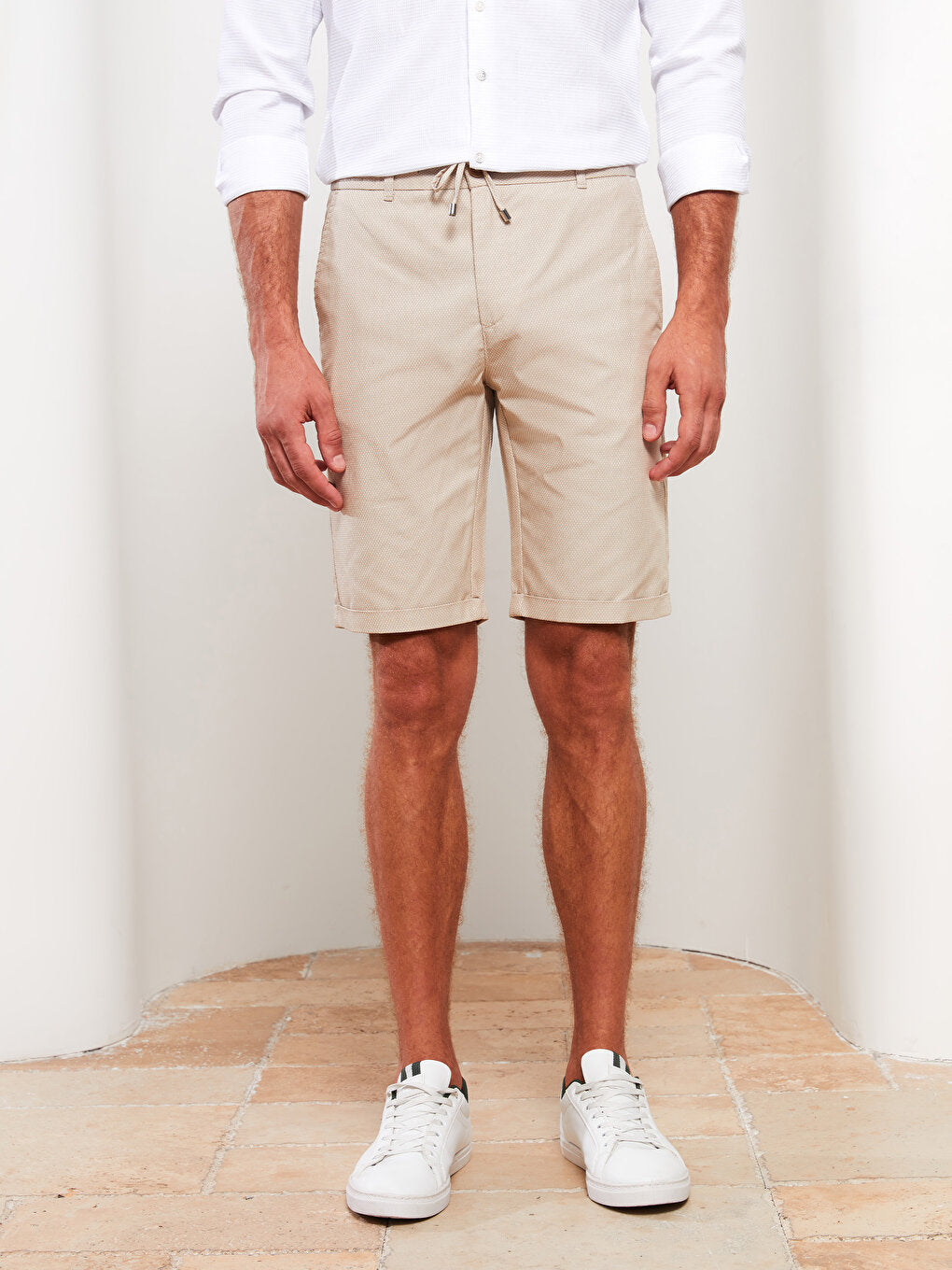 Slim Fit Dobby Men's Shorts