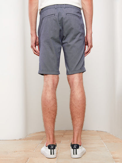 Slim Fit Men's Shorts with Waist Tie Detail