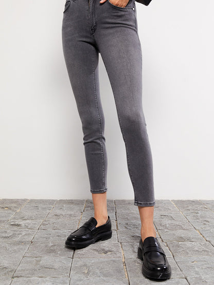 Normal Waist Skinny Fit Women's Jean Trousers