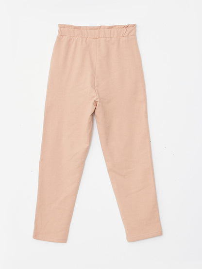 Basic Girls' Sweatpants with Elastic Waist