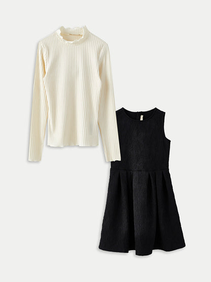 Half Turtleneck Basic Girl's T-Shirt and Dress