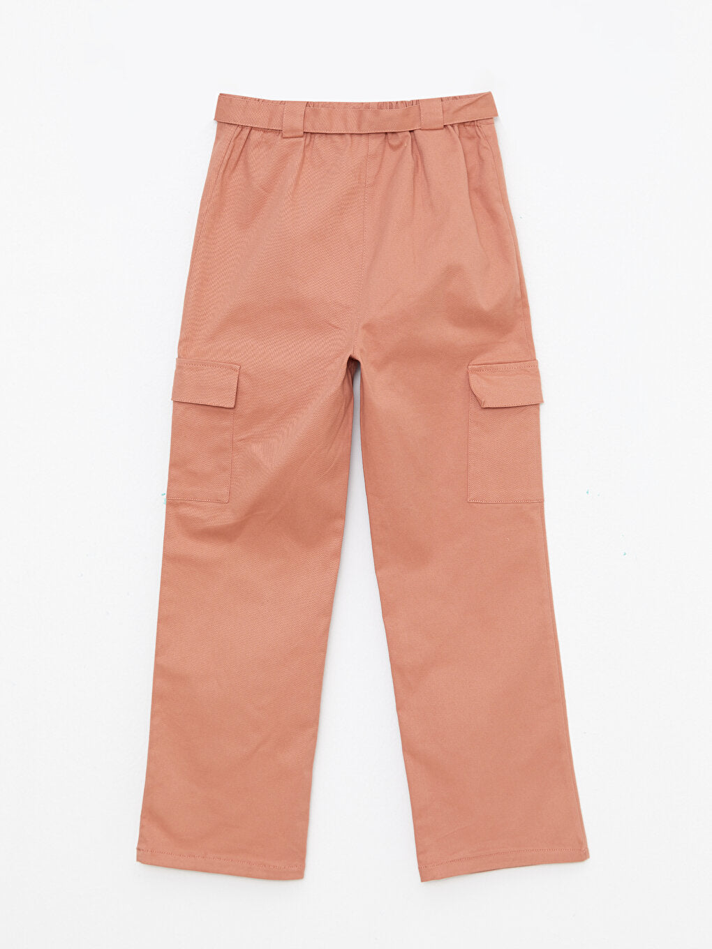 Girls' Gabardine Trousers with Elastic Waist