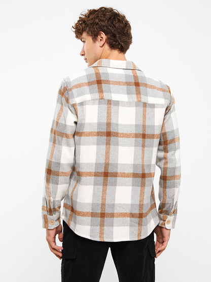 Comfortable Fit Long Sleeve Plaid Men's Lumberjack Shirt Jacket