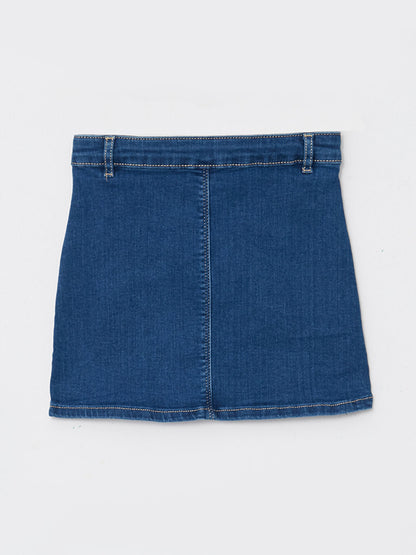 Embroidered Girl's Jean Skirt