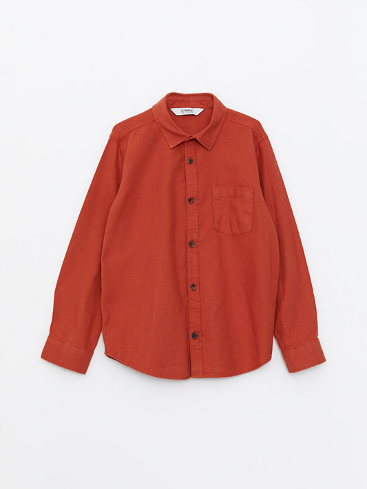 Basic Long Sleeve Gabardine Boy's Shirt