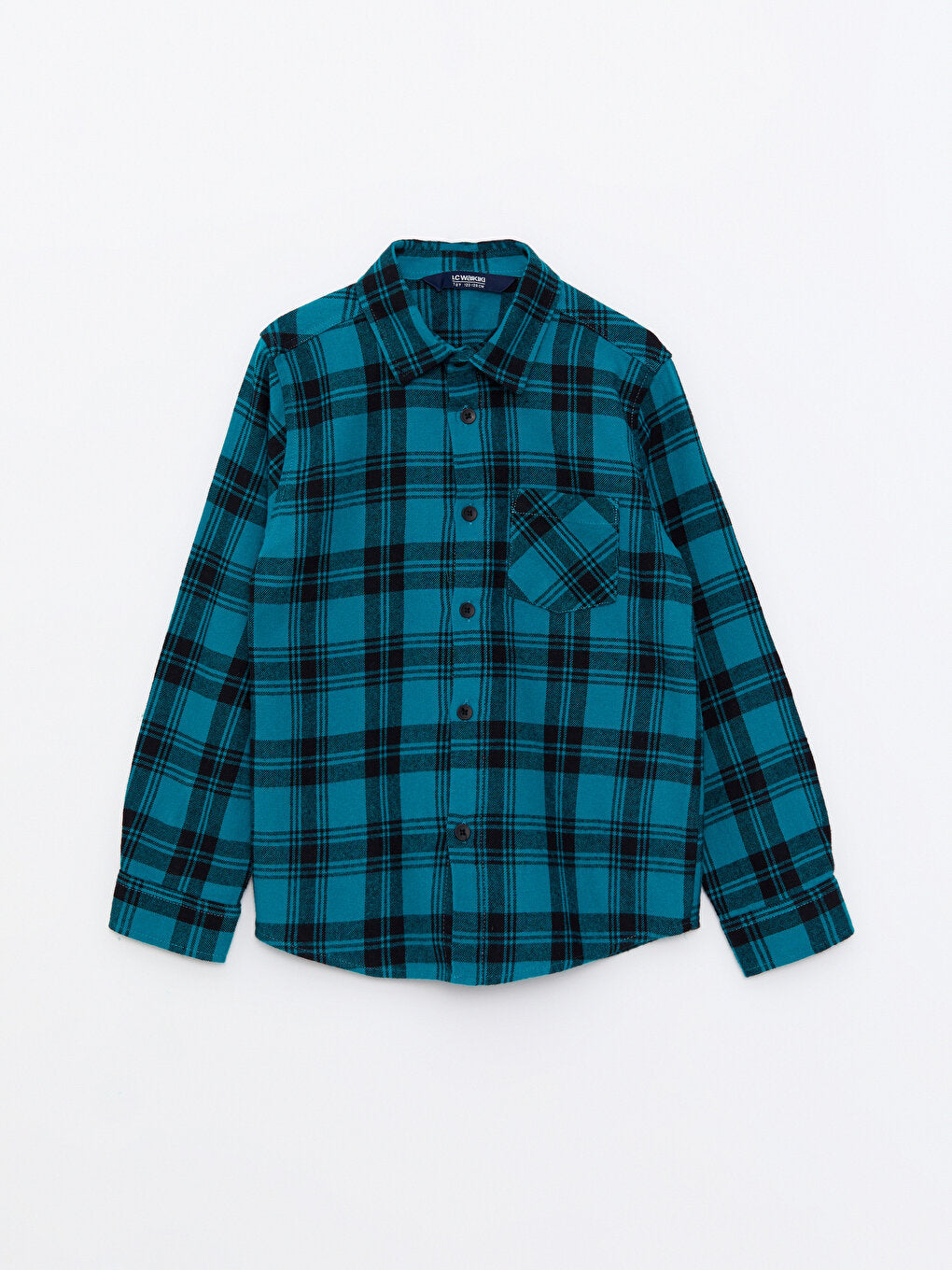 Plaid Long Sleeve Gabardine Boy's Shirt