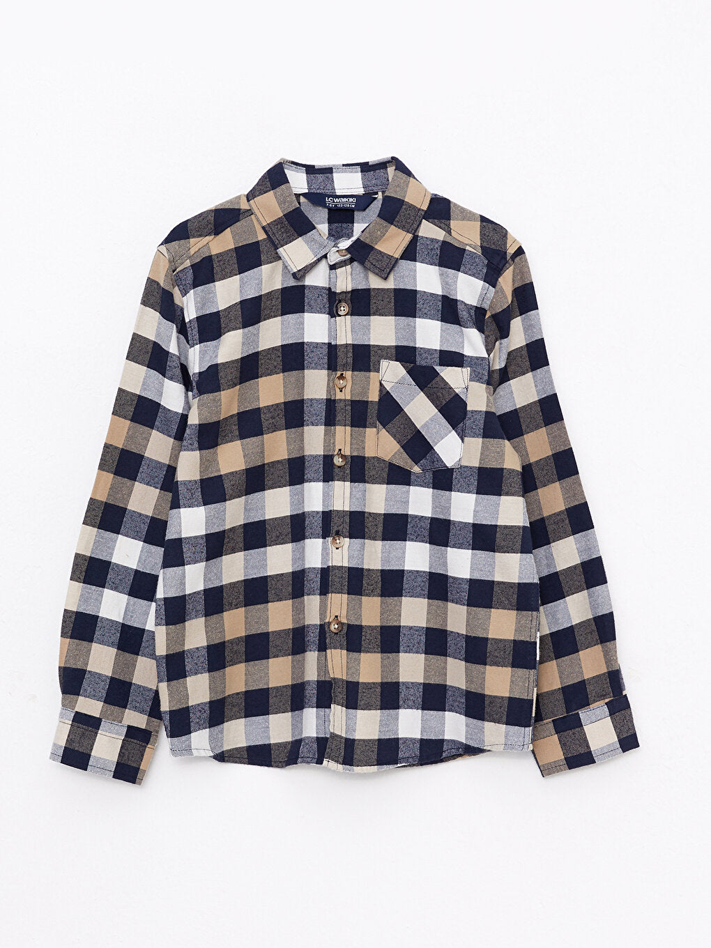 Plaid Long Sleeve Gabardine Boy's Shirt