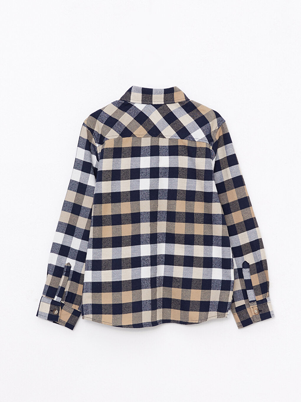 Plaid Long Sleeve Gabardine Boy's Shirt