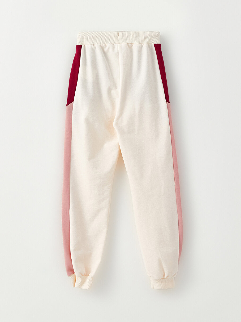 Color Blocked Girls' Jogger Sweatpants with Elastic Waist