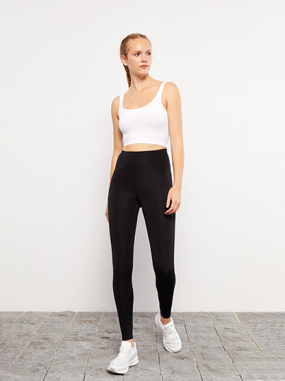 High Waist Plain Women's Leggings