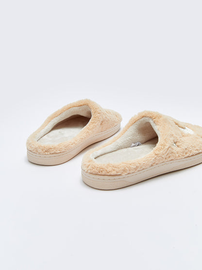 Women's House Slippers with Embroidery Detail