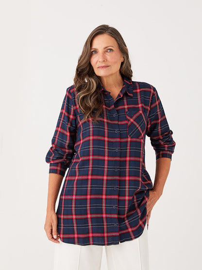 Plaid Long Sleeve Women's Shirt Tunic