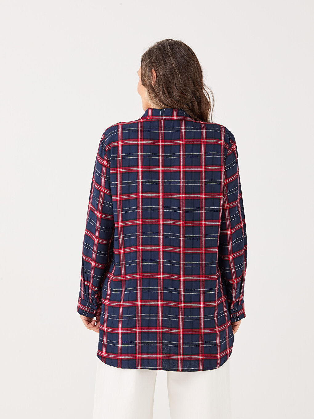 Plaid Long Sleeve Women's Shirt Tunic