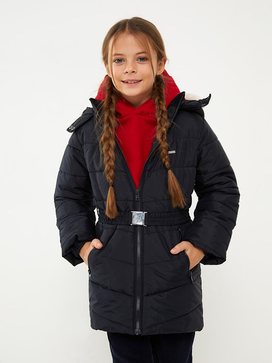 Hooded Basic Girl's Coat