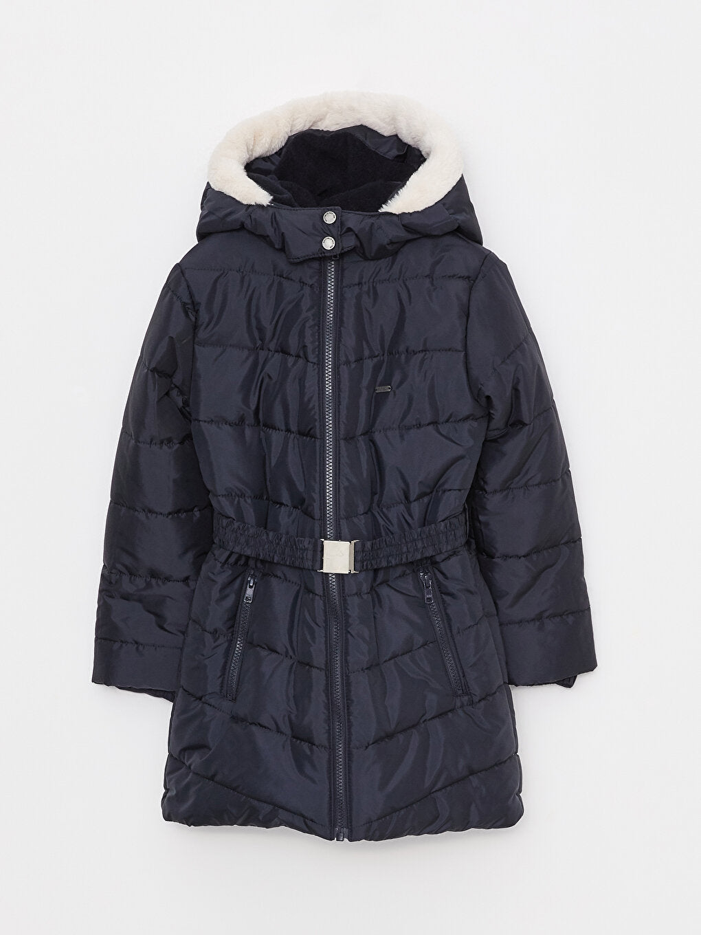 Hooded Basic Girl's Coat