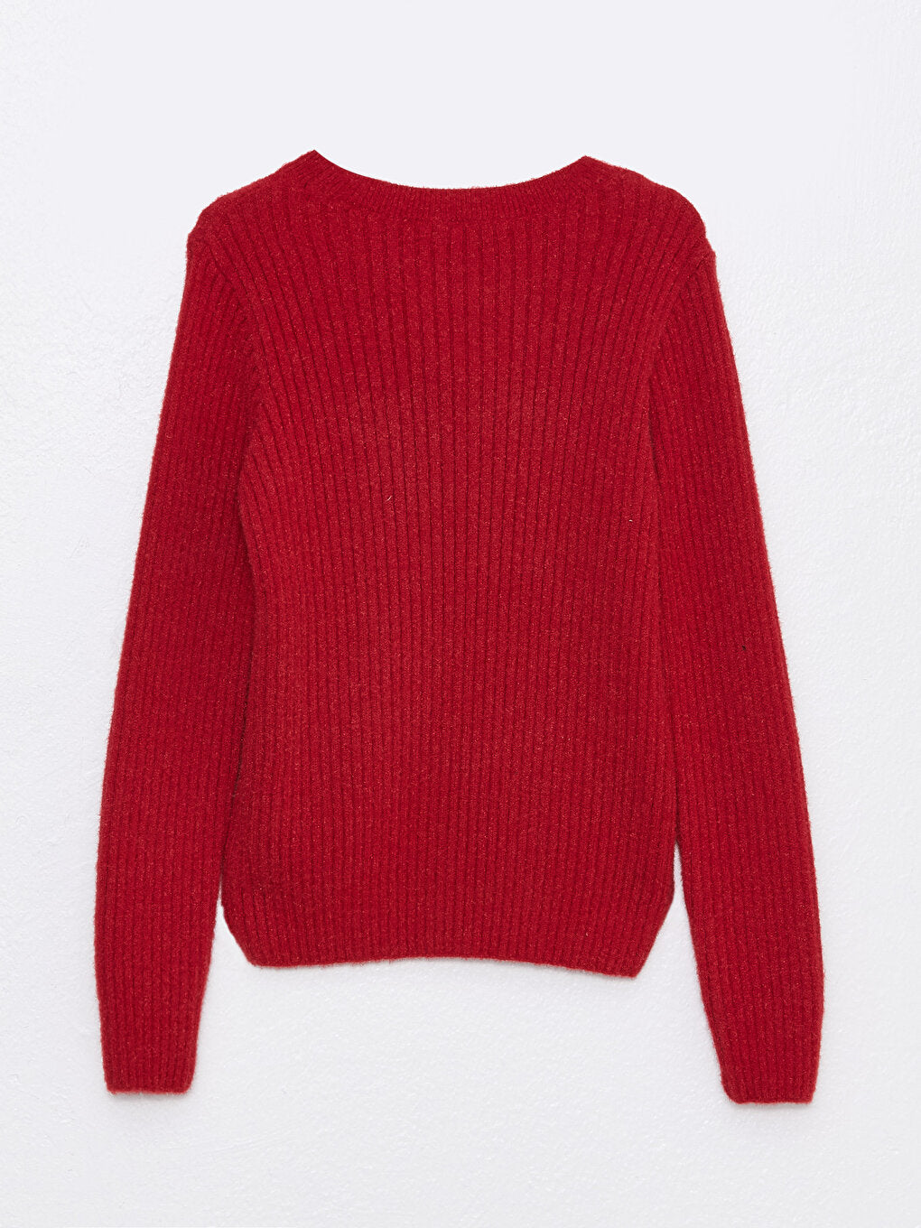 Crew Neck Basic Long Sleeve Girl's Knitwear Sweater