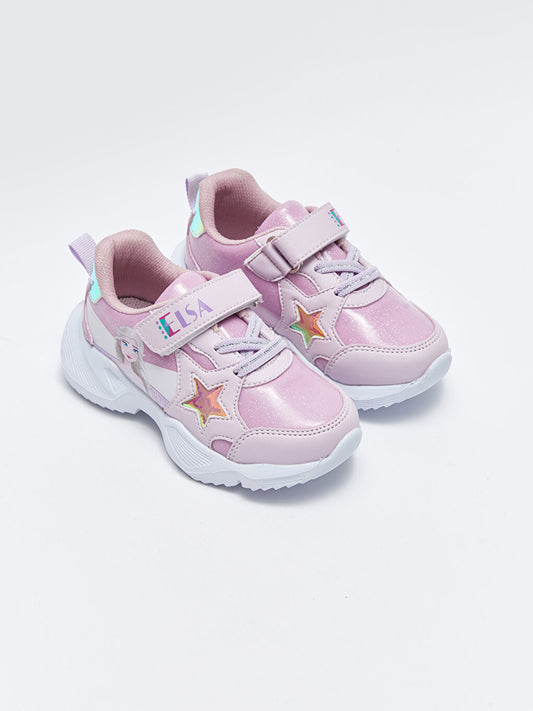 Frozen Licensed Girls' Sneakers with Laces and Velcro