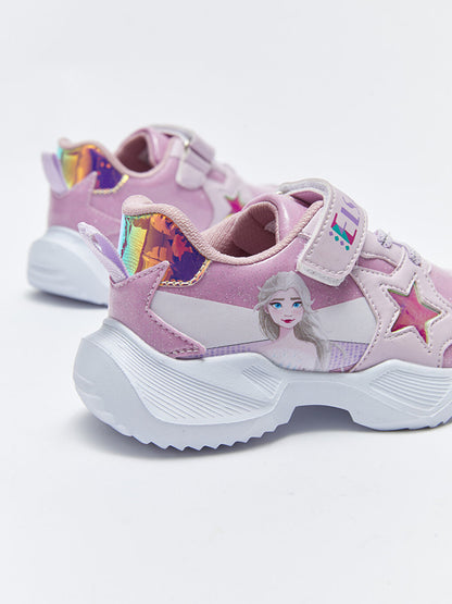 Frozen Licensed Girls' Sneakers with Laces and Velcro