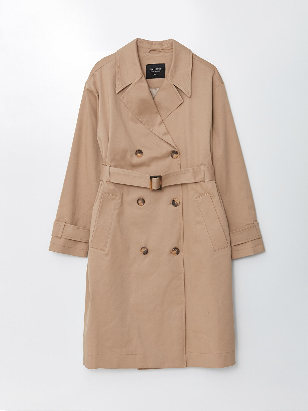 Jacket Collar Plain Long Sleeve Women's Trench Coat