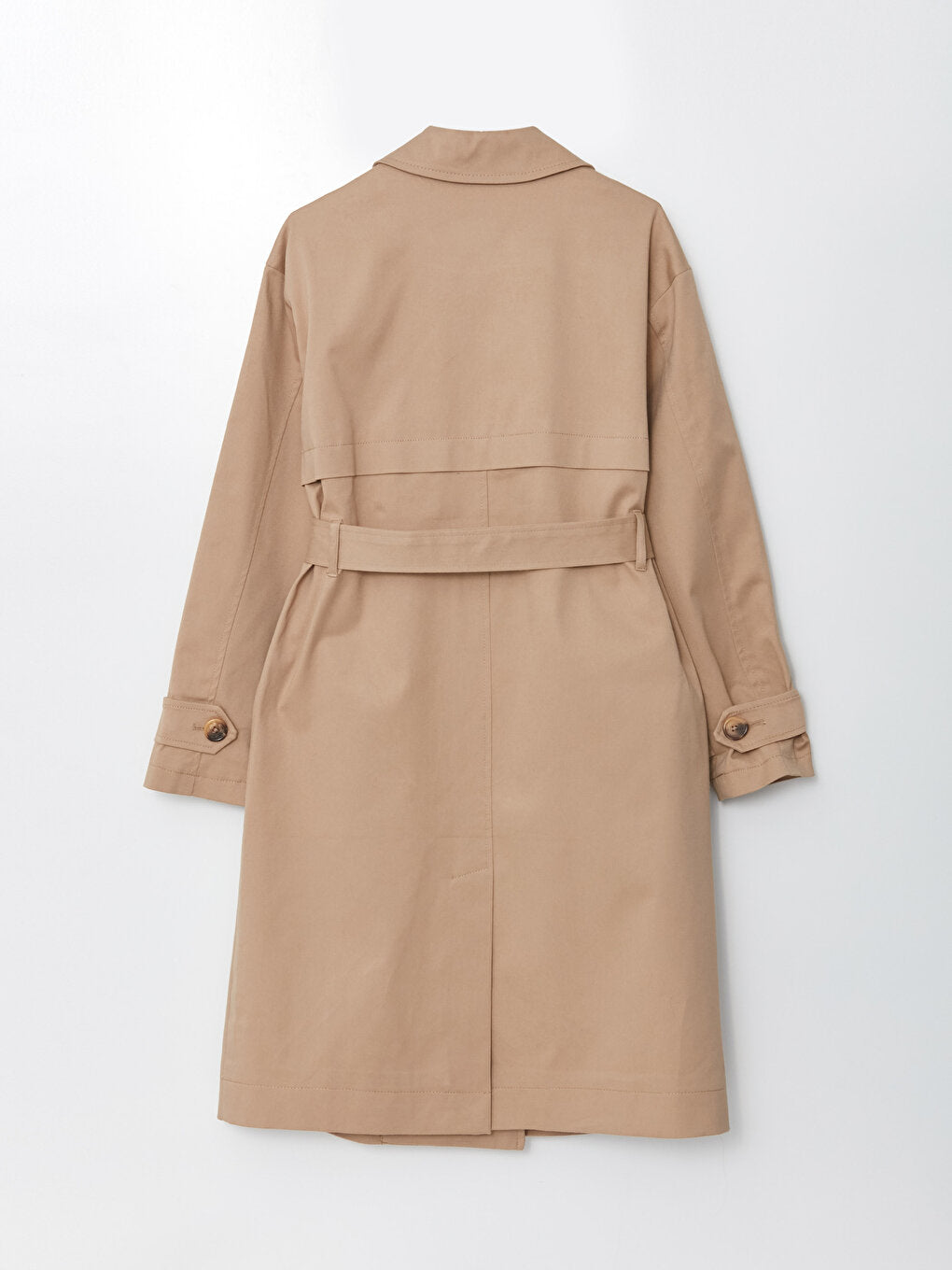 Jacket Collar Plain Long Sleeve Women's Trench Coat