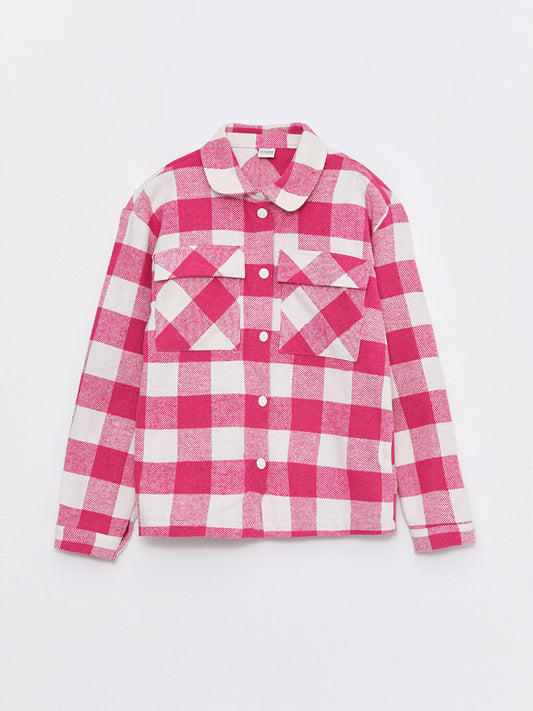 Plaid Long Sleeve Girls Shirt Jacket