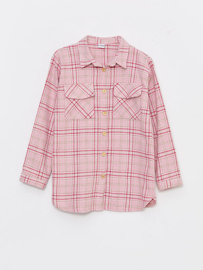 Plaid Long Sleeve Girls Shirt Jacket