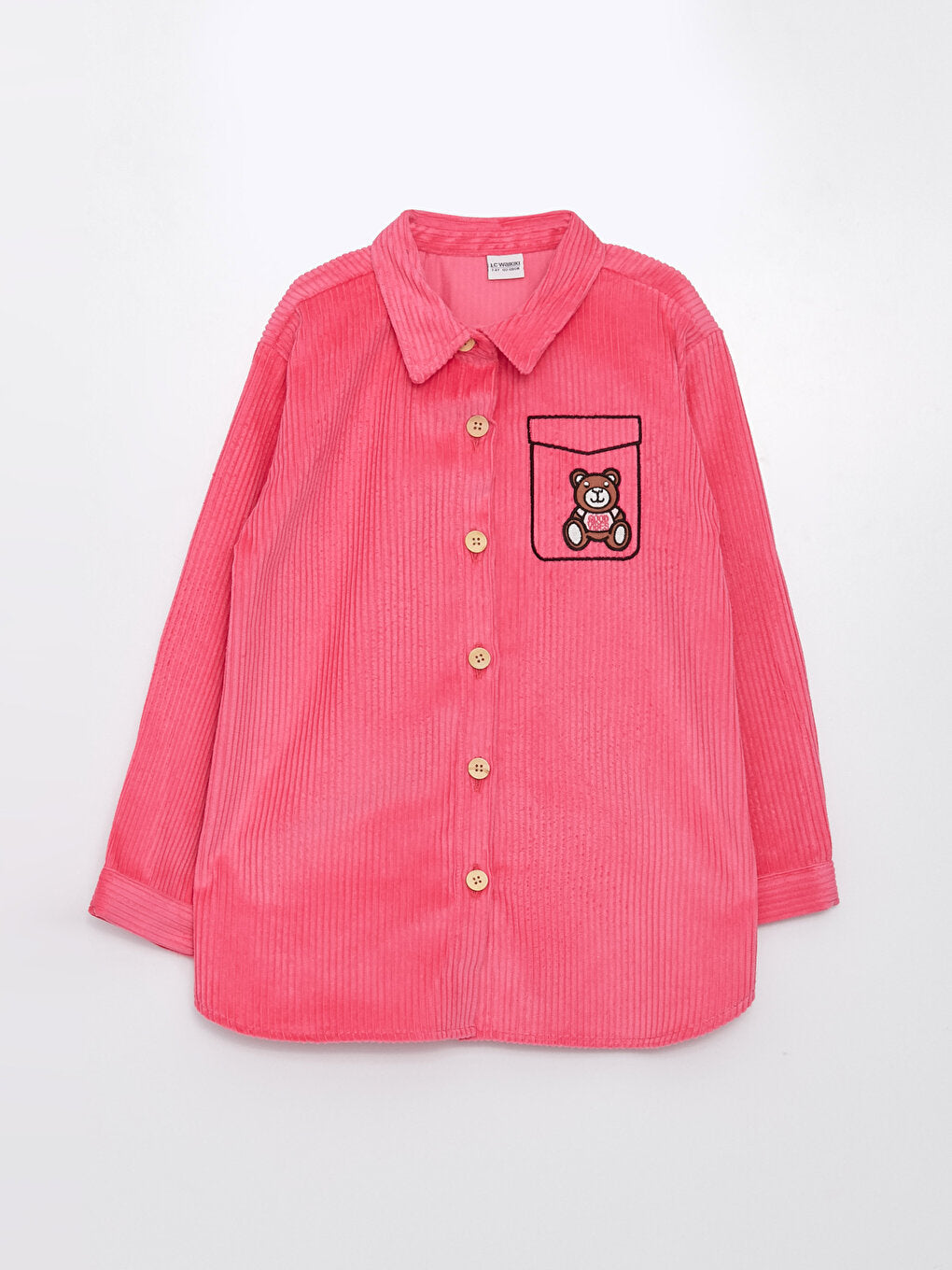 Embroidered Long Sleeve Velvet Girls' Shirt Jacket