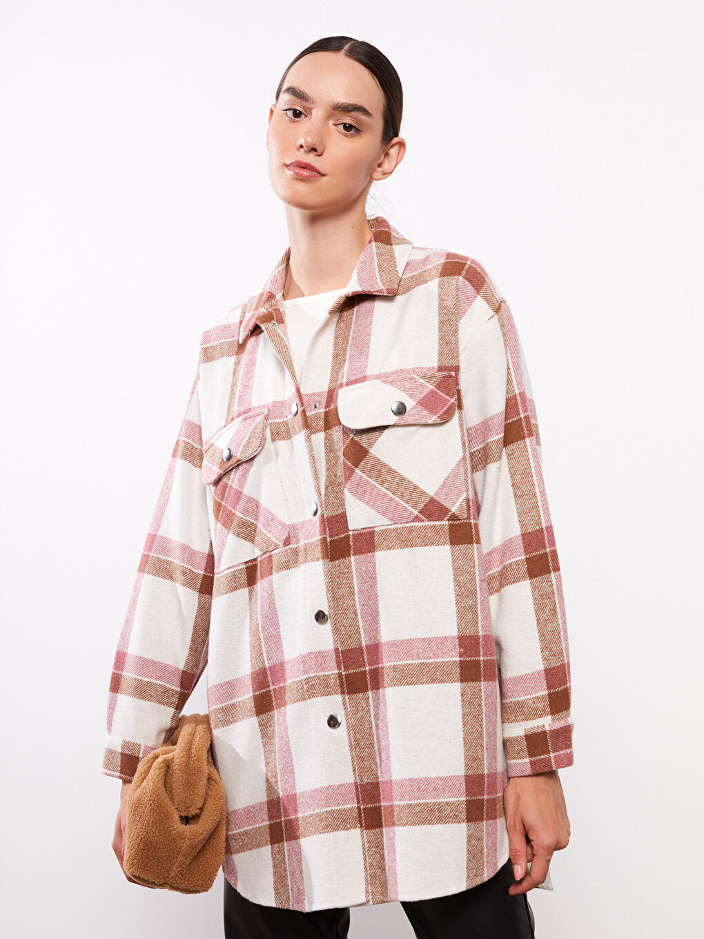 Plaid Long Sleeve Flannel Women's Lumberjack Shirt Jacket