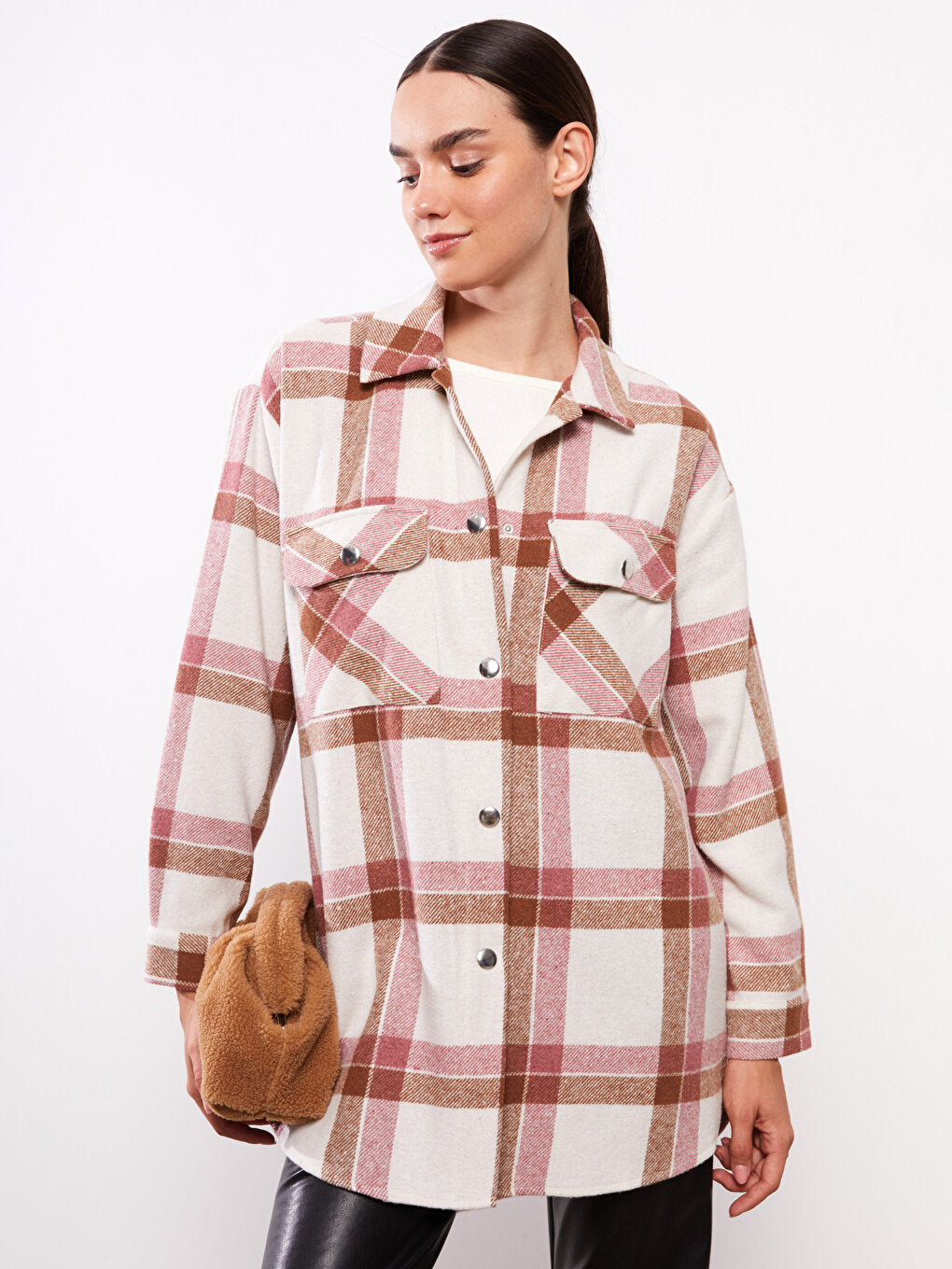 Plaid Long Sleeve Flannel Women's Lumberjack Shirt Jacket