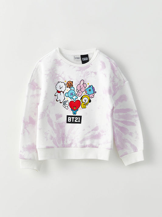 Crew Neck BT21 Printed Long Sleeve Girl's Sweatshirt