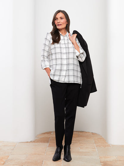 Plaid Long Sleeve Viscose Women's Shirt