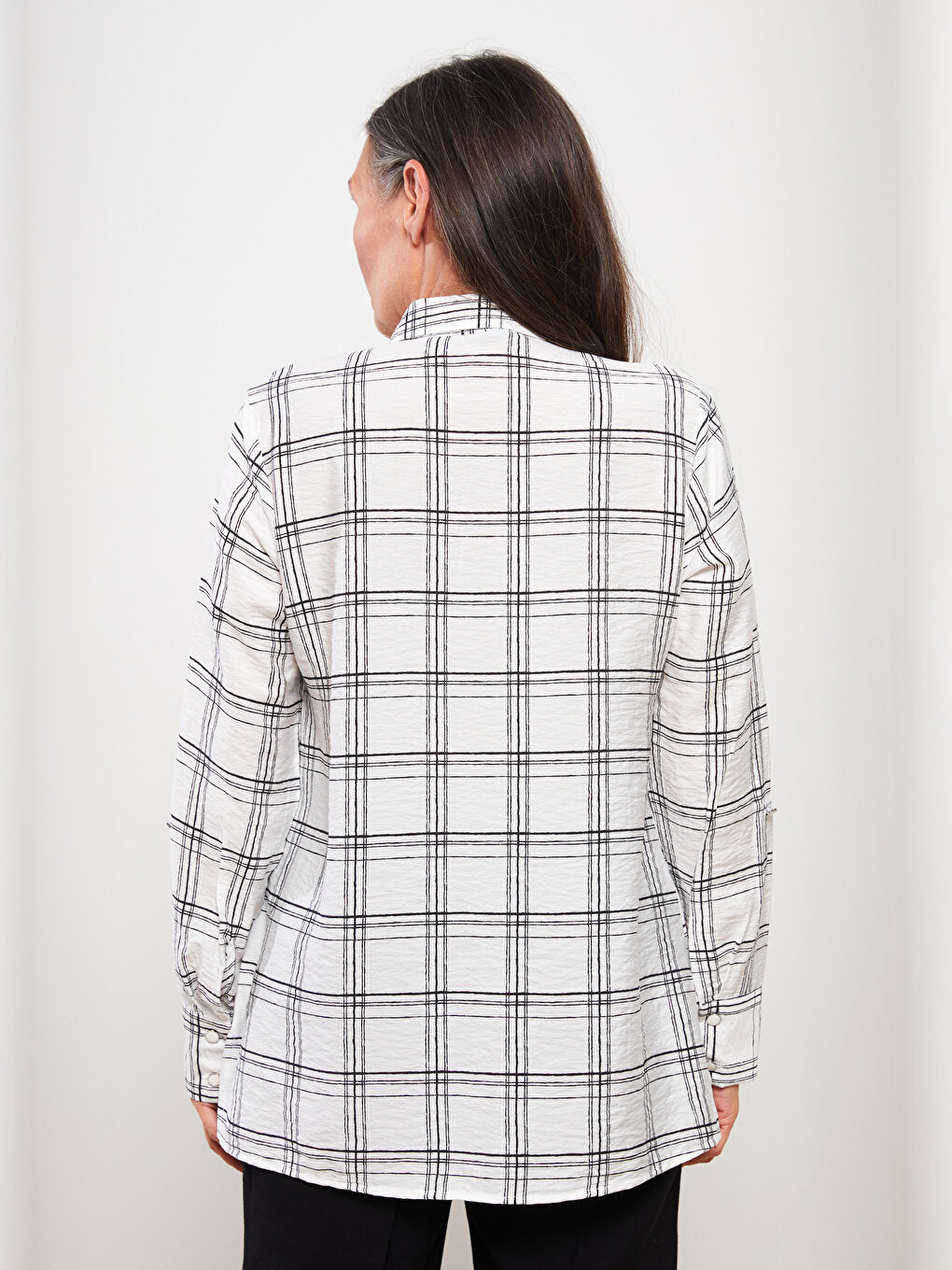 Plaid Long Sleeve Viscose Women's Shirt