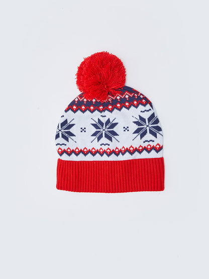 Patterned Pompom Boy's Knitwear Beanie