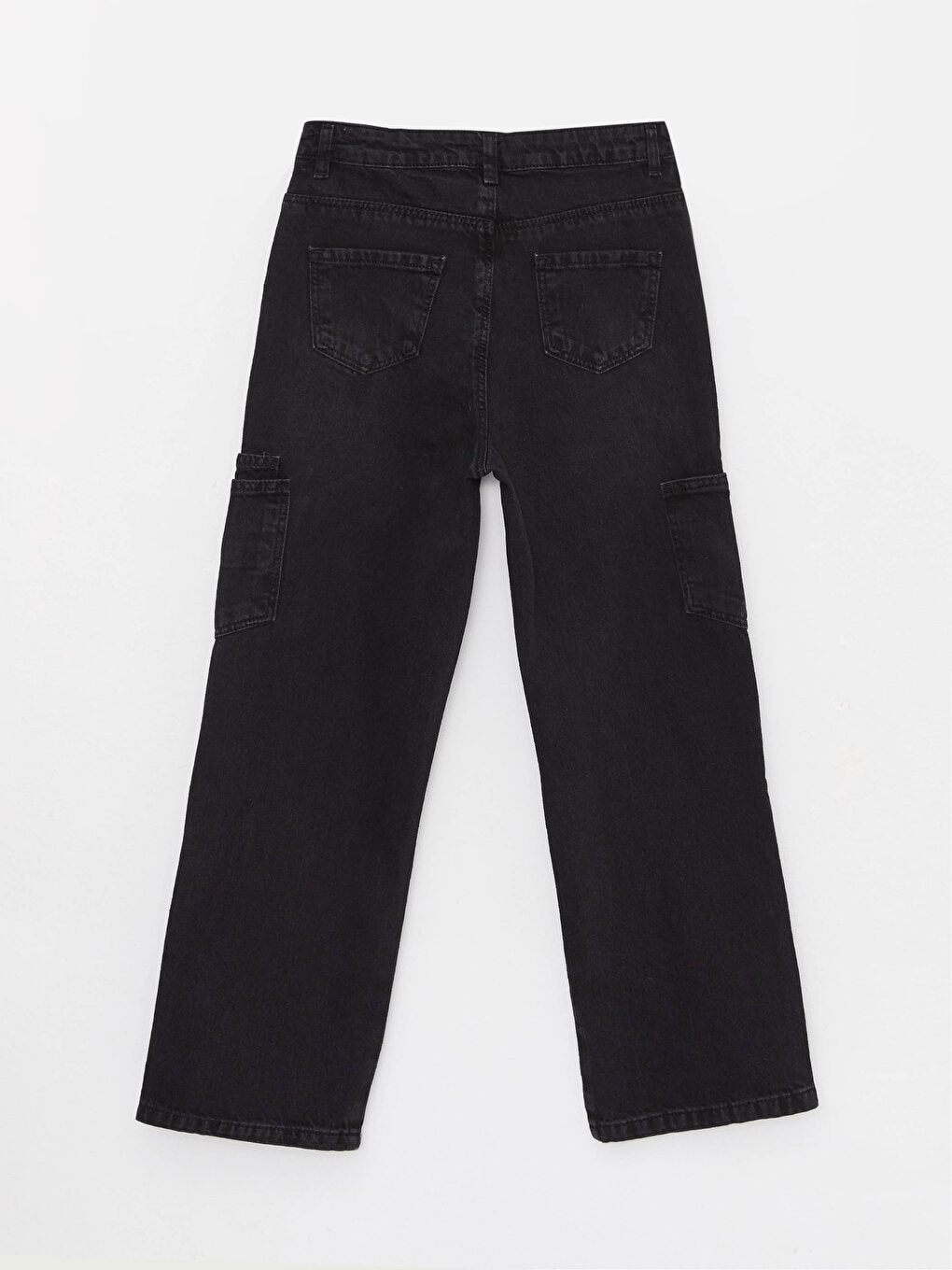 Basic Cotton Wide Leg Girls' Jean Trousers