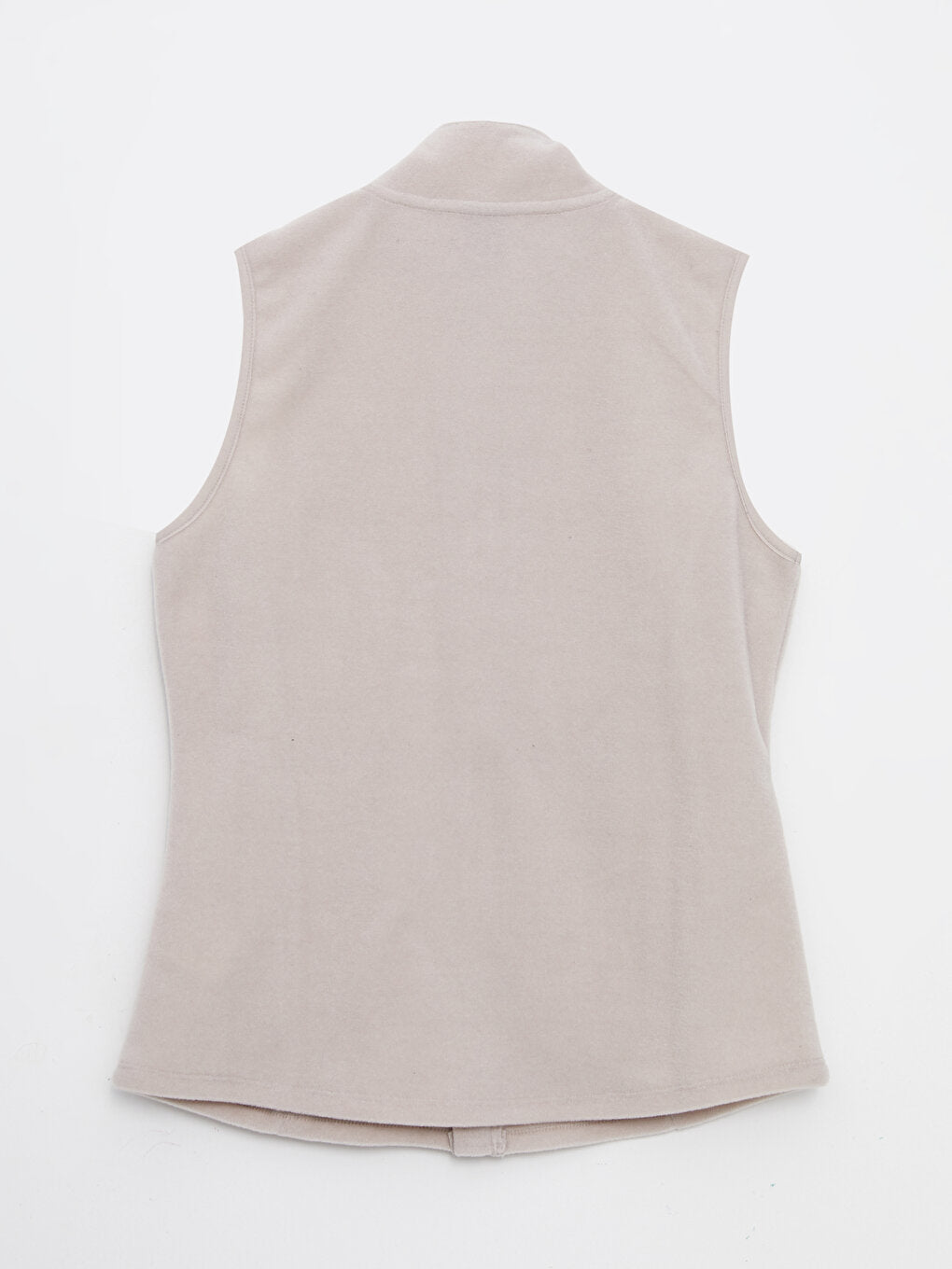 Women's High Collar Plain Fleece Vest