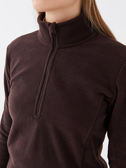 High Collar Long Sleeve Women's Fleece Sweatshirt