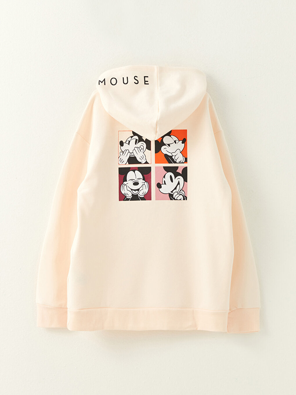 Hooded Mickey Mouse Printed Long Sleeve Girl's Sweatshirt