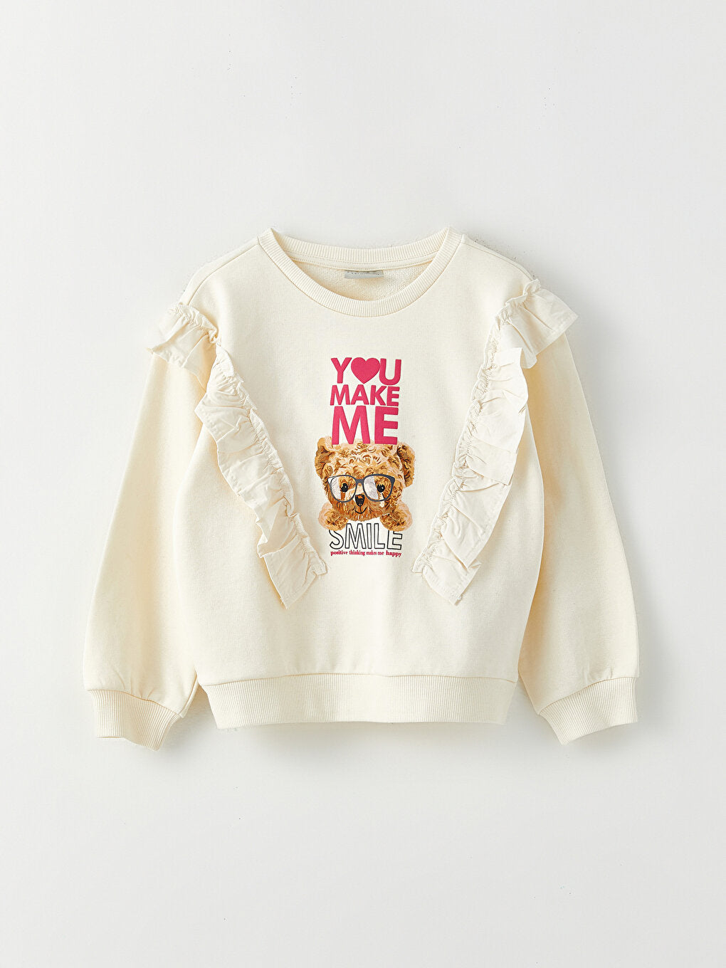 Crew Neck Printed Long Sleeve Girl's Sweatshirt